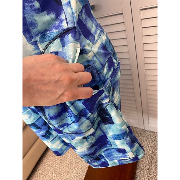 Coral Bay Golf sleeveless polo golf dress w/ pockets multi blues women's PM - Picture 4 of 6